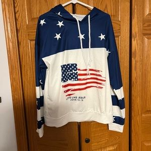American flag hoodie size large